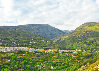 Fototapeta na wymiar Lanjarón, a village of the famous region of Alpujarra in the province of Granada, Andalusia, Spain
