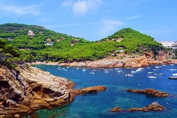 Obraz premium paesaggio marino di Cala d'Aiguafreda sulla Costa Brava in Begur provincia di Girona, Catalogna Spagna