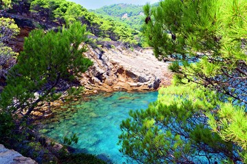 paesaggio marino di Cala d'Aiguafreda sulla Costa Brava in Begur provincia di Girona, Catalogna...