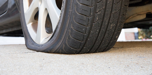 Close Up Flat Tire
