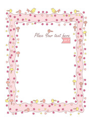 frame with doodle birds