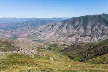 Fototapeta na wymiar Scenic landscapes in Kochkor Kyrgzstan