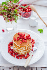 Pancakes with Wild Strawberries