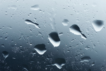 closeup of water drops on a window