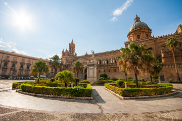 Obraz premium Palermo Cathedral, medieval Roman Catholic church, UNESCO heritage