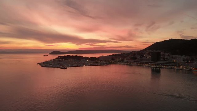 sunset in front of Split