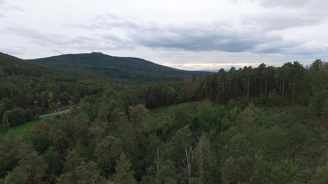 Footage of drone hovering above Sobotka village in Poland. Video was filmed during autumn 2018