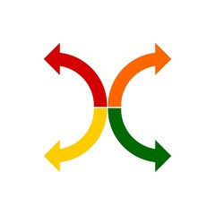 Road choice icon or logo, Arrow sign 