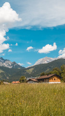 Fototapeta na wymiar Smartphone HD wallpaper of beautiful alpine view at Maria Alm - Tyrol - Austria