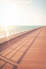 Oceanside walkway good for excercise during a sunny day