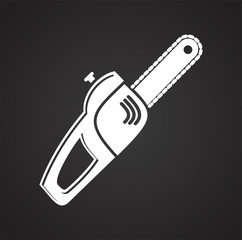 Tool saw icon on black background for graphic and web design, Modern simple vector sign. Internet concept. Trendy symbol for website design web button or mobile app