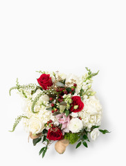 Obraz na płótnie Canvas Wedding Flower Arrangement Centerpiece on White Background