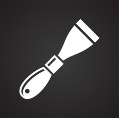 Tool spatula icon on black background for graphic and web design, Modern simple vector sign. Internet concept. Trendy symbol for website design web button or mobile app