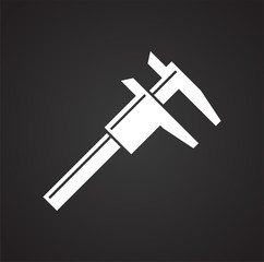 Tool caliper icon on black background for graphic and web design, Modern simple vector sign. Internet concept. Trendy symbol for website design web button or mobile app