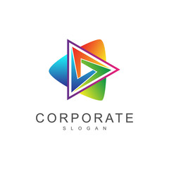 Obraz premium Colorful Play Logo Design
