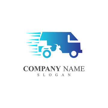 Basic RGBFast Delivery Logo Template, Truck And Motorcycle Logo For Delivery Logo