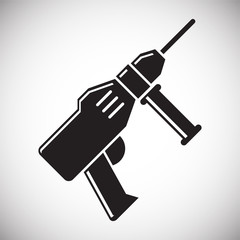 Tool hammer drill icon on white background for graphic and web design, Modern simple vector sign. Internet concept. Trendy symbol for website design web button or mobile app