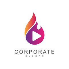 Fire Play Logo, Hot Play Logo