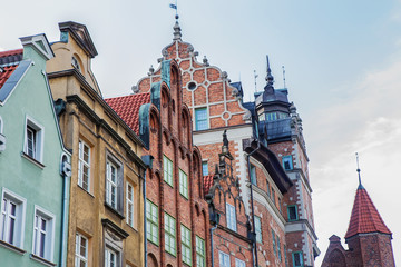 Fototapeta na wymiar Facades of old European buildings