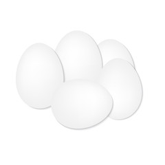 heap of white eggs on a white background- vector illustration