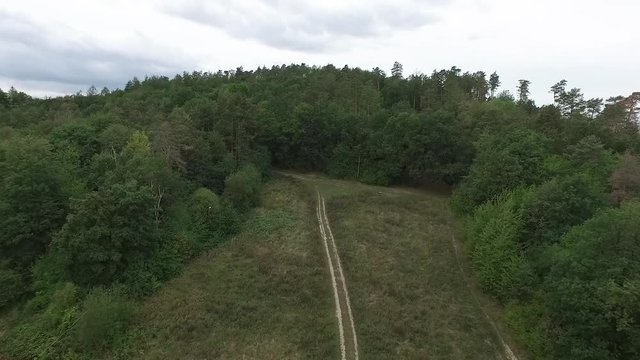 Footage of drone hovering above Sobotka village in Poland. Video was filmed during autumn 2018