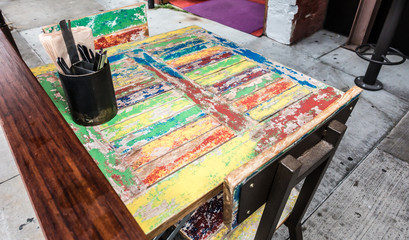 Colorful Outdoor Dining Table