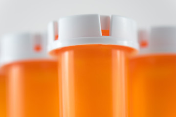 Prescription Pill Bottles Close Up