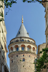Fototapeta na wymiar Galata tower is a famous landmark in the European side of Istanbul - Image