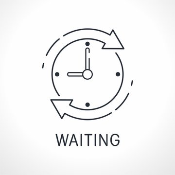Waiting time Vector linear icon isolated on white background.