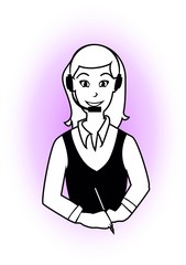 female dispatcher, vector image