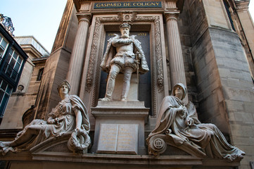 Obraz premium Monument to Gaspard de Coligny, by Gustave Crauck, Temple Protestant de l'Oratoire du Louvre, Paris