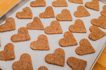  Cookies heart shaped ready for baking
