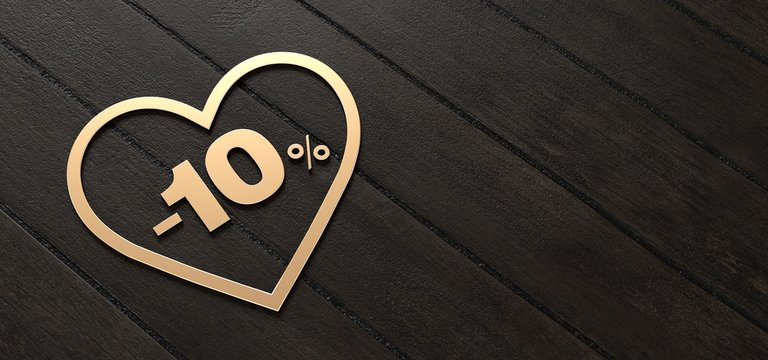 Golden heart on wood, Valentine's day, offer10% discount