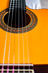 Fototapeta premium Typical Spanish guitar with the strings.