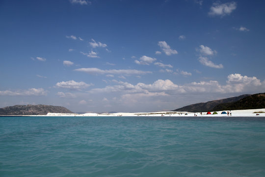 Salda Lake beach in Burdur, Turkey