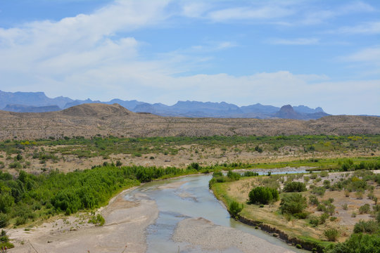 The Rio Grande river in Big Bend National Park. The river is the international border between the U.S. and Mexico.