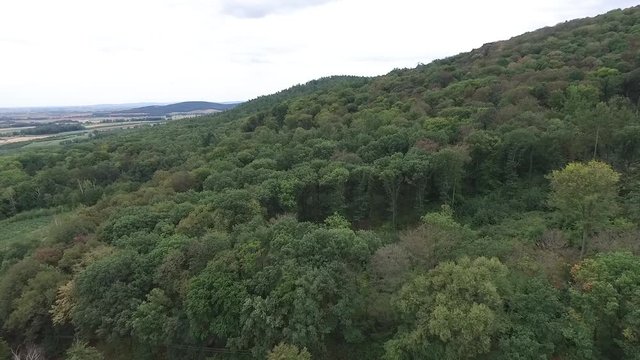 Footage of drone hovering above Sobotka village in Poland. Video was filmed during autumn 2018