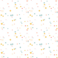 Abstract seamless pattern with colorful chaotic small squares. Infinity geometric pattern. Vector illustration.      