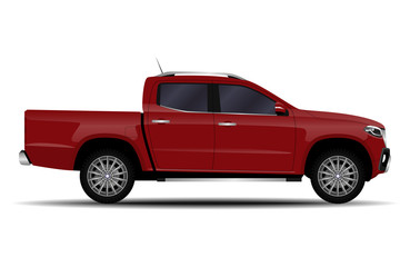 realistic car. truck, pickup. side view.