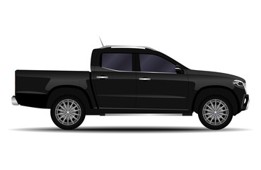 realistic car. truck, pickup. side view.