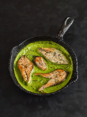 Fresh Bombay Steak Fish Green Curry.

