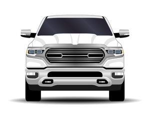 Naklejka premium realistic car. truck, pickup. front view.