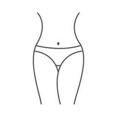 Women waist, weight loss, diet, waistline line icon. Fitness Weight Loss  Flat Icon On White Background