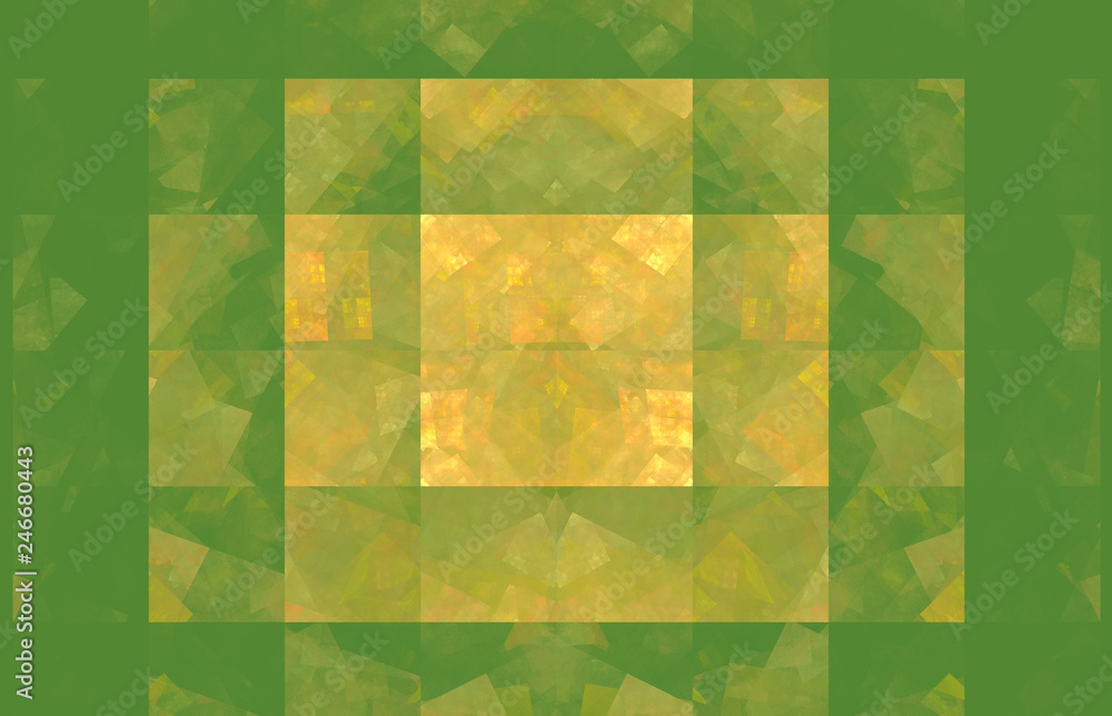 Poster green and yellow background.fantasy pattern texture. digital art. 3d rendering. computer generated i