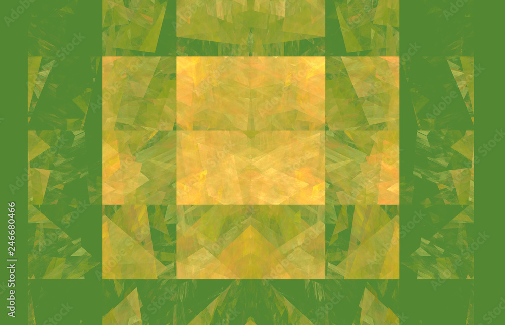 Poster green and yellow background.fantasy pattern texture. digital art. 3d rendering. computer generated i