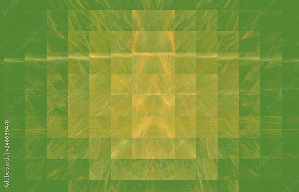 Poster green and yellow background.fantasy pattern texture. digital art. 3d rendering. computer generated i