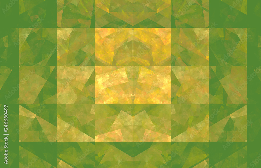 Poster green and yellow background.fantasy pattern texture. digital art. 3d rendering. computer generated i