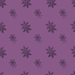 Seamless background pattern with a variety of colored floral motifs.