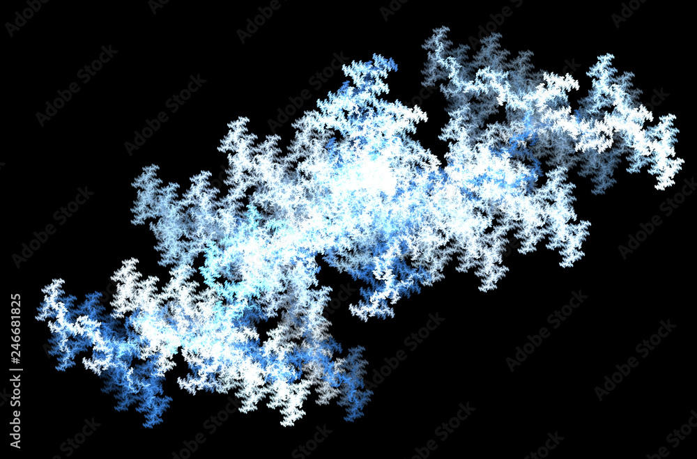 Poster blue white fractal background. fantasy pattern texture. digital art. 3d rendering. computer generate