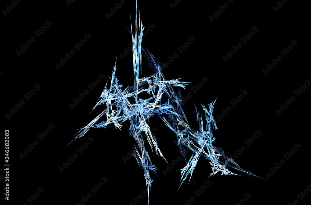 Poster blue white fractal background. fantasy pattern texture. digital art. 3d rendering. computer generate